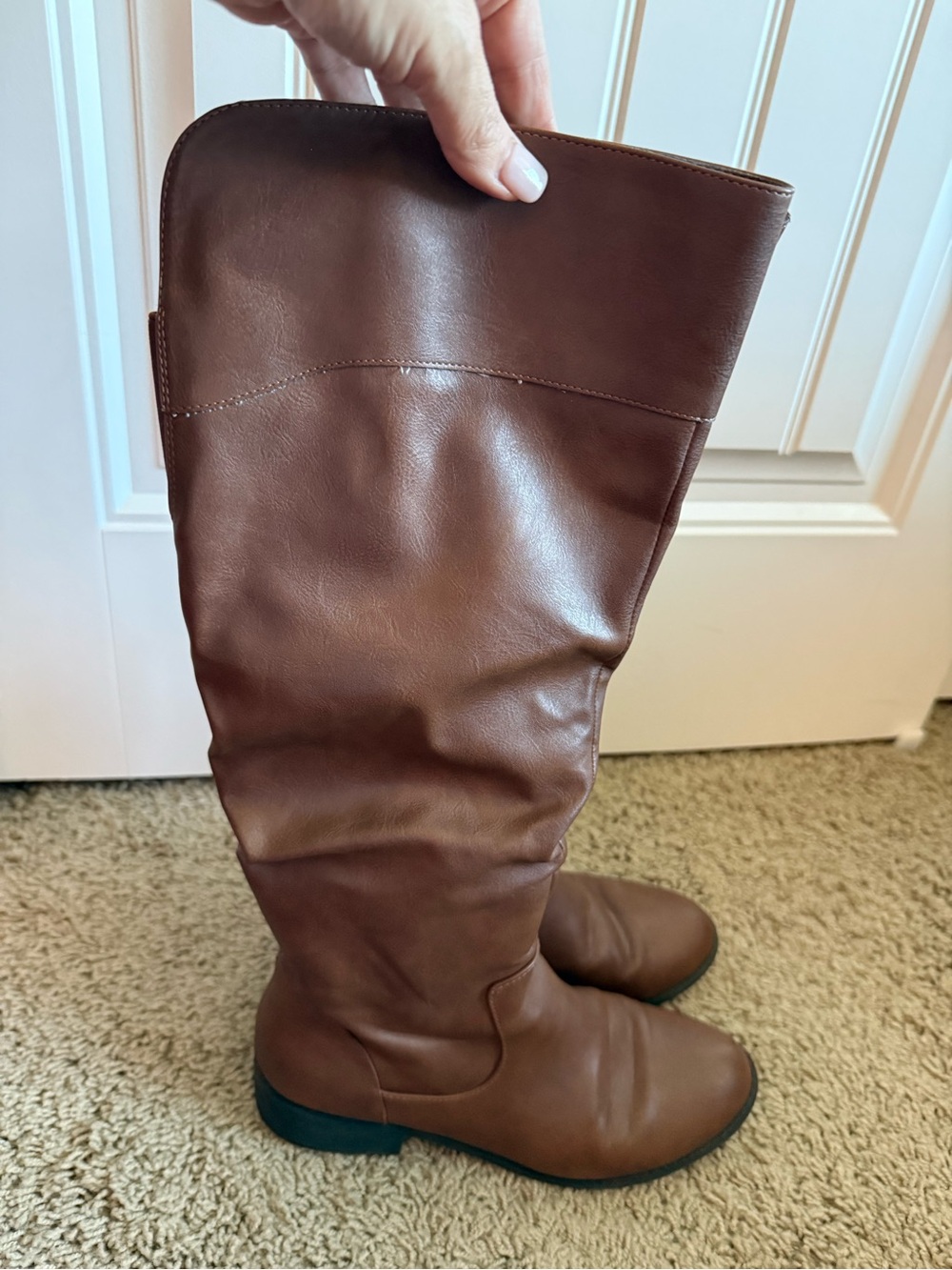 American Eagle Brown Slouchy Knee High Riding Boots Size 8.5